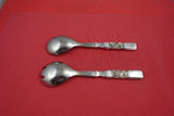 Scroll by Georg Jensen Sterling Silver Salad Serving Set w/ steel HH 10 1/4"
