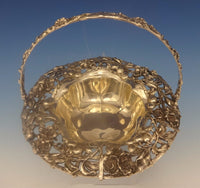 Dominick & Haff Sterling Silver Basket w/Swing Handle Decorated w/Cherries #0353