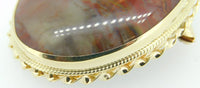 Large 10k Yellow Gold Oval Genuine Natural Agate Pin / Pendant (#J4256)