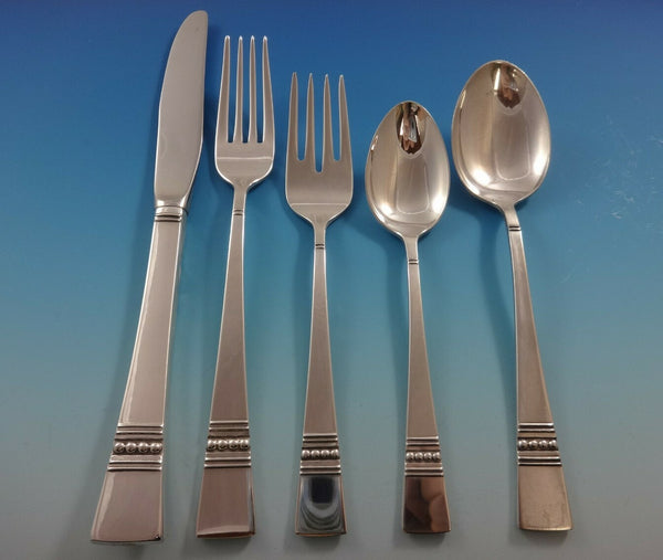 Diadem by Reed & Barton Sterling Silver Flatware Service Set 35 PC Modern Beaded