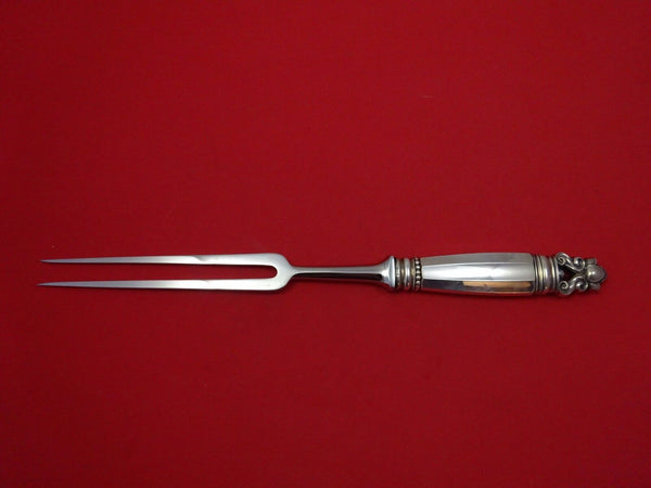 Acorn by Georg Jensen Sterling Silver Roast Carving Fork HH WS 12 1/4"