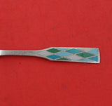 Harlequin Enameled by Georg Jensen Sterling Silver Demitasse Spoon w/Aqua Enamel
