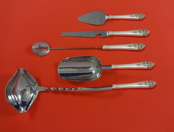 Queen's Lace by International Sterling Silver Cocktail Party Bar Set 5pc Custom