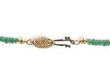 40 Carat TW Genuine Natural Emerald Faceted Bead Necklace w/14k Clasp 16" #J7236