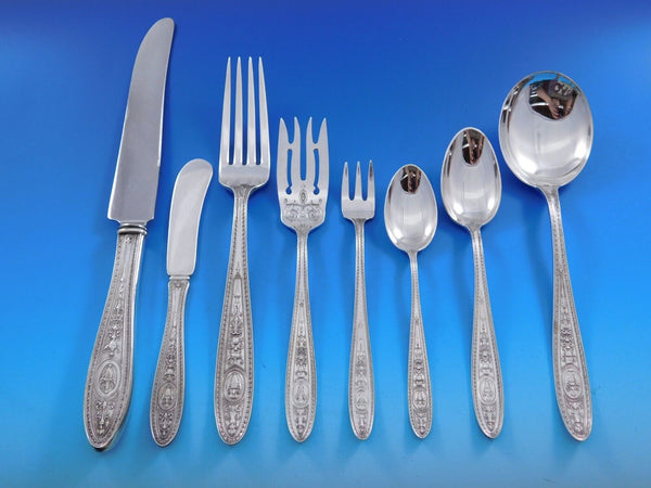 Wedgwood by International Sterling Silver Flatware Service 12 Set Dinner 103 pcs