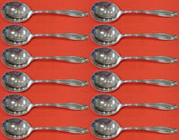 Stradivari by Wallace Sterling Silver Cream Soup Spoon Set 12 pieces 6"