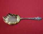 Douvaine by Unger Sterling Silver Nouveau Pudding Spoon Gold Washed 9 1/4"