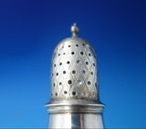 English Georgian Sterling Silver Pepper Shaker Crosshatch Repaired 5 1/2" #5705