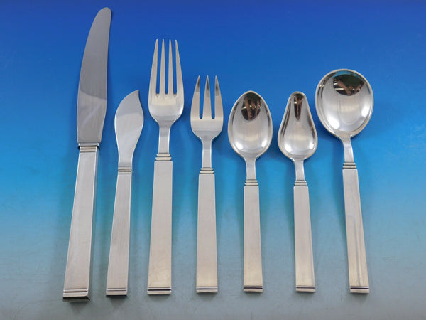 Funkis III by Sorensen Danish Sterling silver Flatware Set Service 67 pc Dinner