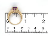 14k Yellow Gold 1.90 Carat Cushion Cut Genuine Natural Amethyst Ring (#J7414)
