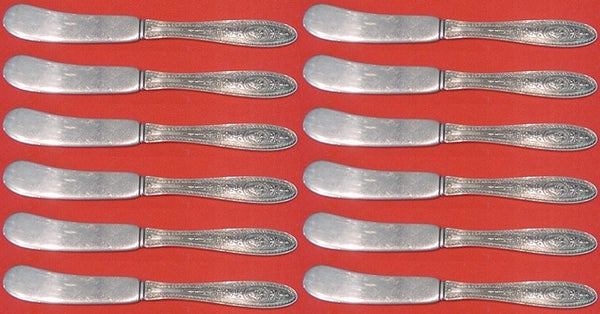 Wedgwood by International Sterling Silver Butter Spreader flat handle Set 12 pcs