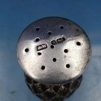 GW George Wish English Sheffield Sterling Silver Pepper Shaker Thistle (#6652)