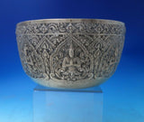India Sterling Silver Bowl with Krishna c.1930 4 1/2" Tall x 8" 15.2 ozt (#5510)