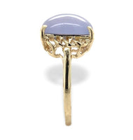 10k Yellow Gold 4.35ct Lavender Genuine Natural Chalcedony Ring Size 7 (#J7116)
