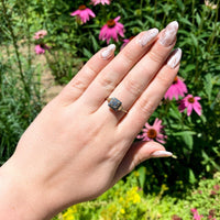 14k Gold Art Deco Filigree Ring w/Champagne Genuine Natural Diamond (#J6811)