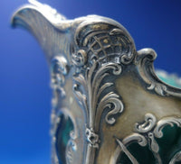 Imperial Queen by Whiting Glass Water Pitcher w/ Sterling Silver Overlay (#5668)