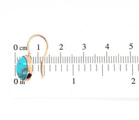 14k Rose Gold 4.45ct TW Genuine Natural Kingman Turquoise Drop Earrings (#J6114)