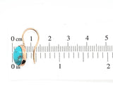 14k Rose Gold 4.45ct TW Genuine Natural Kingman Turquoise Drop Earrings (#J6114)