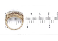 14k Yellow Gold Three Stone Genuine Natural Diamond FIligree Ring (#J6625)