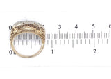 14k Yellow Gold Three Stone Genuine Natural Diamond FIligree Ring (#J6625)