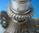 India Silverplate Candelabra 5-Light w/ Shade Lion Feet Heavy 24" x 15" (#5529)