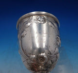 Coin Silver Water Goblet w/Floral Design 6 3/4" x 3 1/2" 7.5 ozt. c.1835 (#6763)