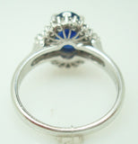 Platinum 1.42ct Blue Genuine Natural Sapphire and Diamond Ring w/ Report (#J487)
