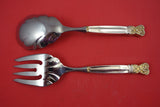 Celtic Weave Gold by Towle Sterling Silver Salad Serving Set HH WS  10"