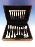 Waterlily Aakande by Hans Hansen Danish Silver Flatware Set Service 48 Pcs
