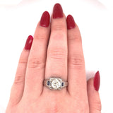 Men's 1.80ct Diamond GIA 18k White Gold Ring with Lab-Created Sapphires (#J5768)