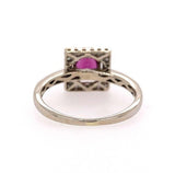 14k Gold 1.10ct Grape Genuine Natural Garnet and Diamond Halo Ring (#J5632)
