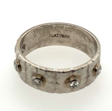 Platinum Genuine Natural Diamond Band with Floral Panels Size 6.25 (#J5865)