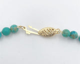 Genuine Natural Kingman Turquoise 4.5mm Strand Beads Necklace 14k Clasp #J7574