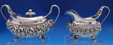 John Watson & Son English Georgian Sterling Silver Tea Set 3pc Floral (#8395)