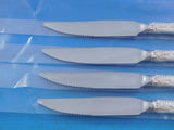 English King by Tiffany Sterling Silver Steak Knife Custom Set Serr 4 pcs 8 1/2"
