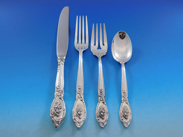 Rose Elegance By Lunt Sterling Silver Regular Size Place Setting(s) 4pc