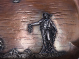 Applied Metals by Gorham Copper Tray w/ Silver Woman Flowers Butterflies (#7859)