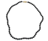 Strand of 8mm Black Banded Genuine Natural Agate Beads Necklace 24.5" #J7582