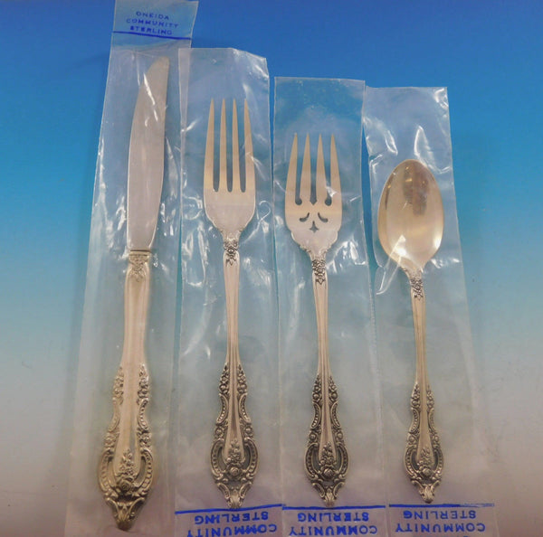 Mediterranea by Oneida Sterling Silver Flatware Set For 6 Service 24 pcs New