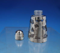 Mexican Mexico Glass Salt Shaker with Sterling Silver Overlay 2 1/4" (#6566)