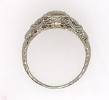 18k White Gold Filigree .07ct European Cut Genuine Natural Diamond Ring (#J6183)