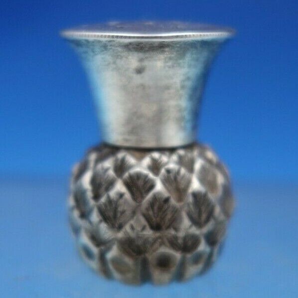 GW George Wish English Sheffield Sterling Silver Pepper Shaker Thistle (#6652)