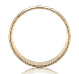 14k Yellow Gold Hand Engraved Wide Wedding Band Floral Ring Size 8.75 (#J6917)