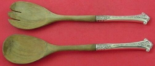 Classic Bouquet by Gorham Sterling Silver Salad Serving Set 2pc w/Wood 11 1/8"