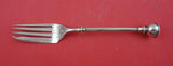 George Sharp Coin Silver Salad Fork 3-D finial Bright-Cut 6 5/8"
