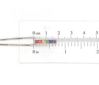 14k Gold Princess Cut Genuine Natural Rainbow Sapphire Pendant w/ Chain (#J6679)