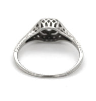 18k Gold Art Deco .15ct Genuine Natural Diamond Filigree Ring Size 7.75 (#J6901)