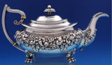 John Watson & Son English Georgian Sterling Silver Tea Set 3pc Floral (#8395)