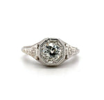 14k White Gold Filigree 3/4 Carat Genuine Natural Diamond Ring (#J5421)