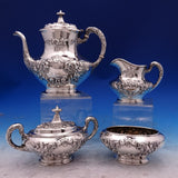 Buttercup by Gorham Sterling Silver Tea Set 4pc Coffee Sugar Creamer Waste #8874